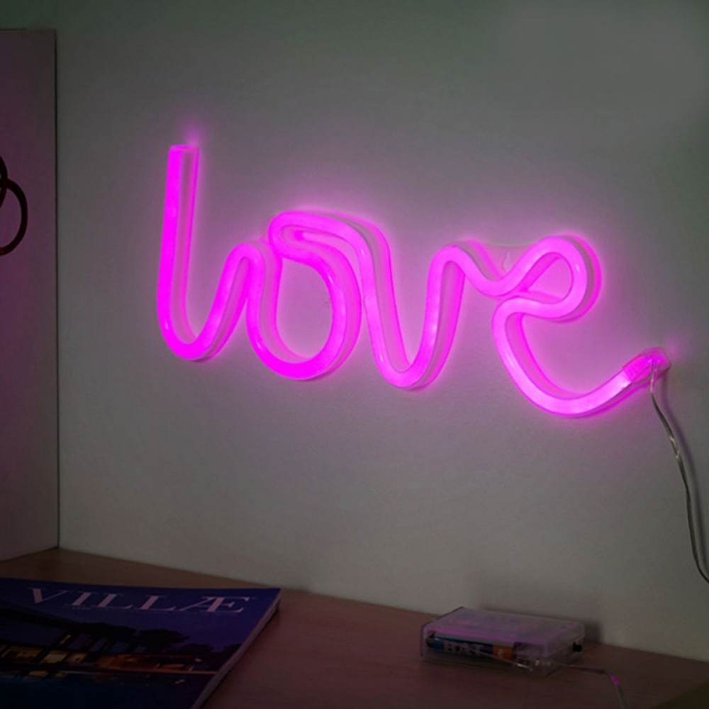 Led Επιτοίχιο Φωτιστικό Φωτεινή Επιγραφή Με Φως Νέον Love ΟΕΜ