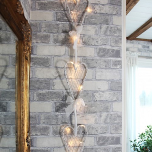 Διακόσμηση Γάμου Καρδιά Με Φωτάκια Μπαταρίας 3τμχ 100x15cm 15 LED Θερμό Φως DECOLIGHT