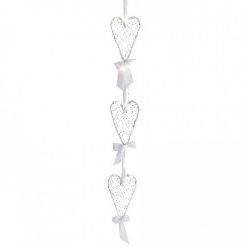 Διακόσμηση Γάμου Καρδιά Με Φωτάκια Μπαταρίας 3τμχ 100x15cm 15 LED Θερμό Φως DECOLIGHT