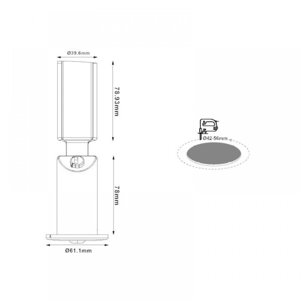 LED Φωτιστικό Ασφαλείας Χωνευτό 1W 6000K 135Lm 3h AUGE ACA 