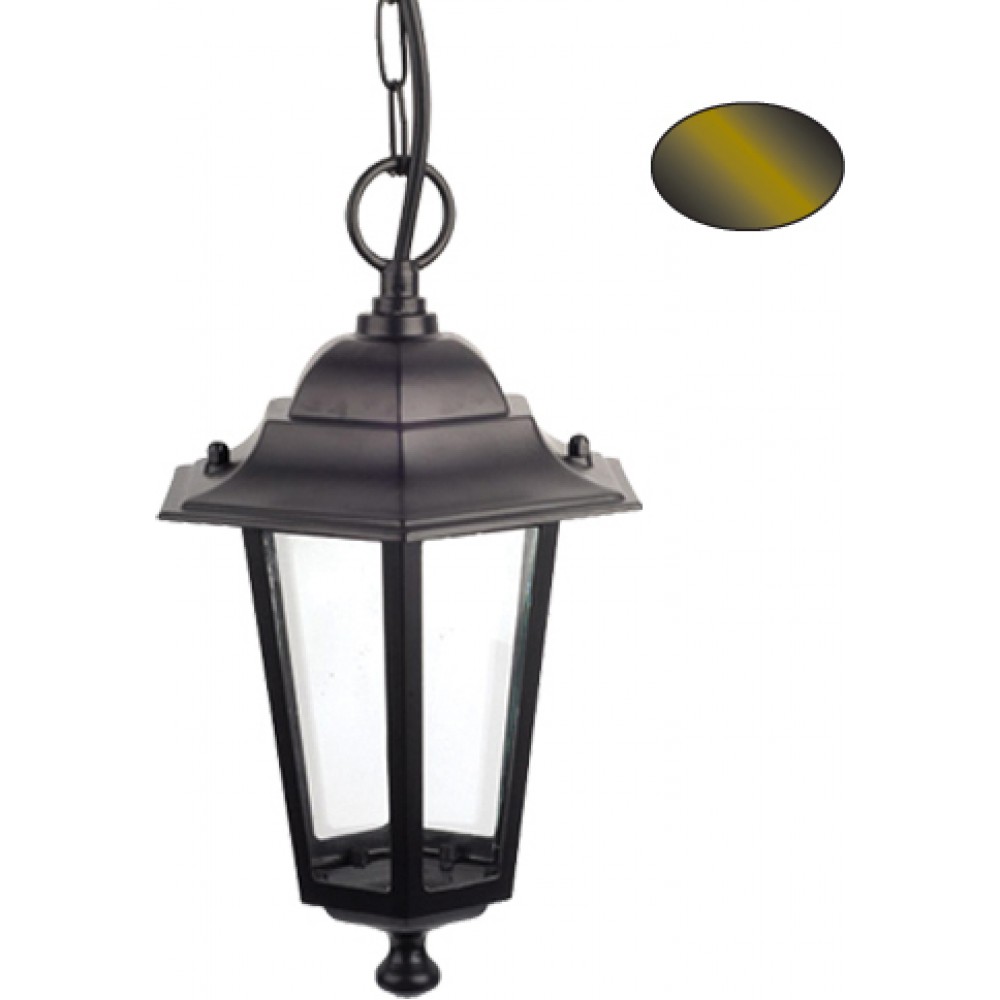 Φανάρι Κρεμαστό Αλουμινίου Σε Xρυσό-Mαύρο Χρώμα IP44 1x E27 ACA