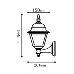 Φανάρι Επιτοίχιο Αλουμινίου Σε Σκουριά Τετράγωνο IP45 1x E27 ACA