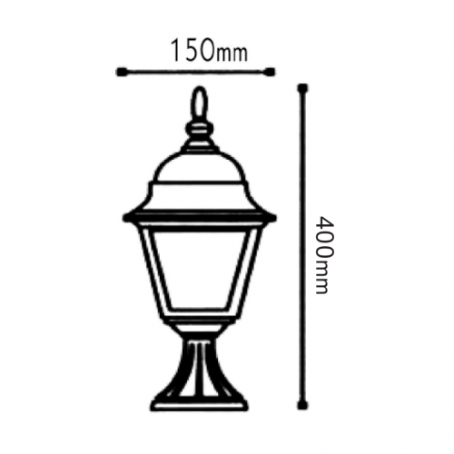 Φανάρι Δαπέδου Αλουμινίου Σε Διάφορα Χρώματα Τετράγωνο 40cm IP45 1x E27 ACA