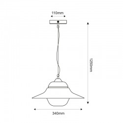 Κρεμαστό Φωτιστικό Εξωτερικού Χώρου Μονόφωτο Σε Λευκό Χρώμα 125cm 1x E27 IP44 JULIE Aca