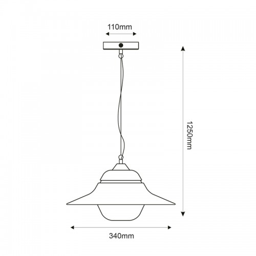 Κρεμαστό Φωτιστικό Εξωτερικού Χώρου Μονόφωτο Σε Μαύρο Χρώμα 125cm 1x E27 IP44 JULIE Aca