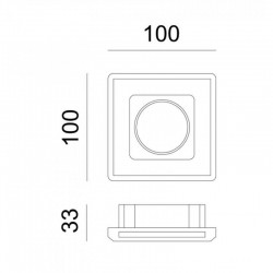 Γύψινο Χωνευτό Σποτ Οροφής Τετράγωνο Βαθύ ø100mm 1x AR111 max 50W ABBY Aca