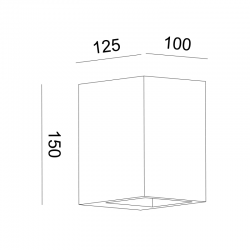 Απλίκα Γύψινη Ορθογώνια 15 x 12,5cm 1x G9 max 40W BLOCK Aca