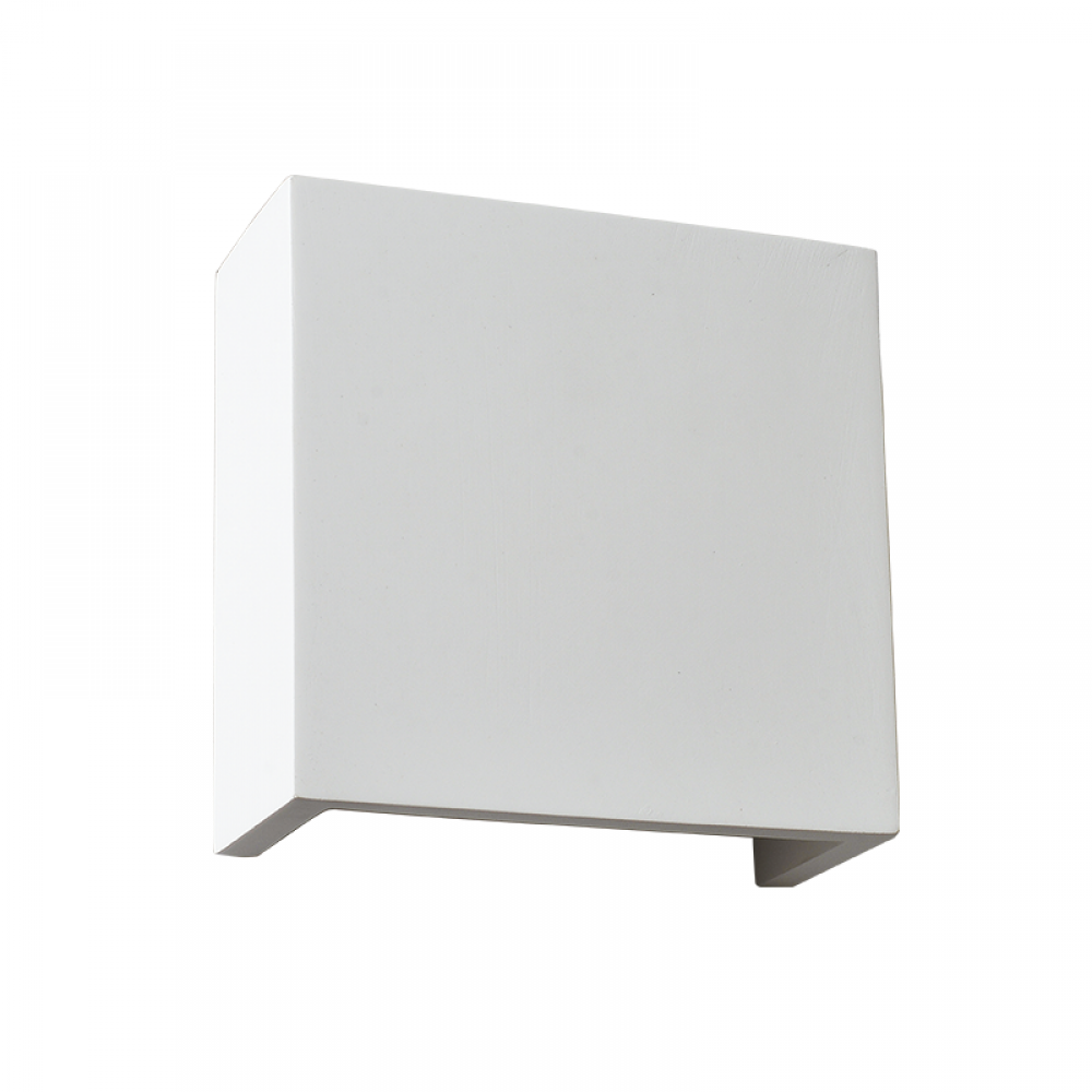 Απλίκα Γύψινη Τετράγωνη 12,6 x 12,6cm 1x G9 max 40W BLOCK Aca