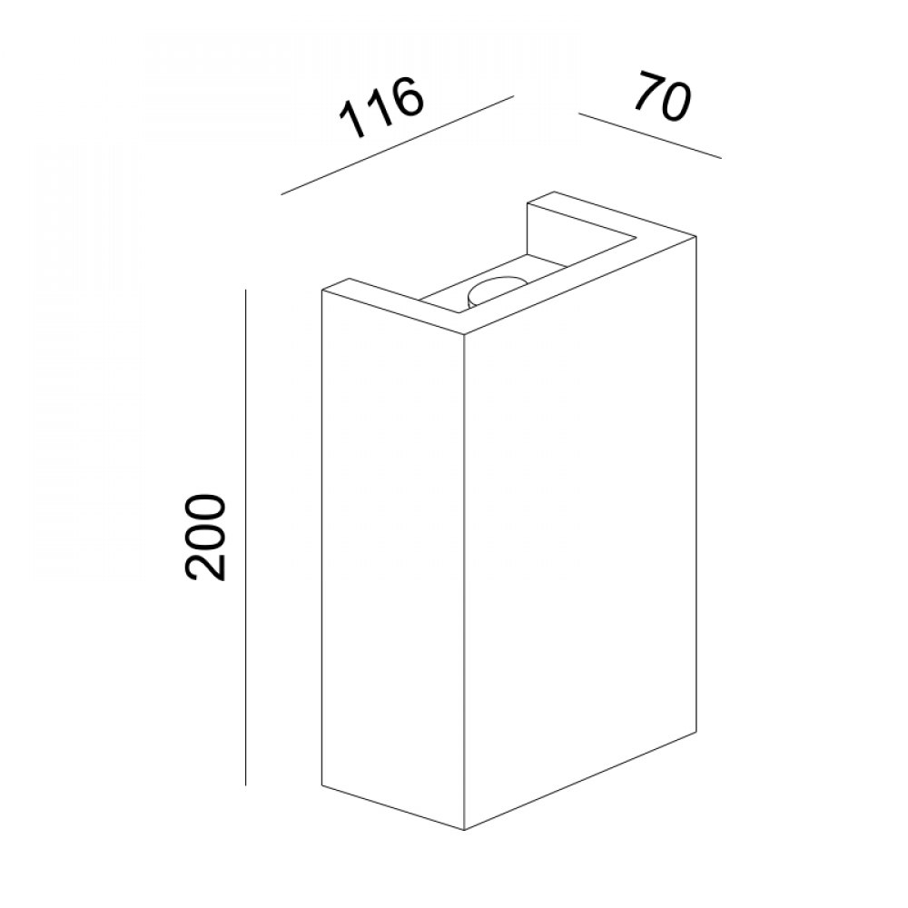 Απλίκα Γύψινη Ορθογώνια 20 x 11.6cm 1x G9 max 40W BLOCK Aca