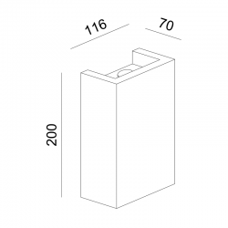Απλίκα Γύψινη Ορθογώνια 20 x 11.6cm 1x G9 max 40W BLOCK Aca