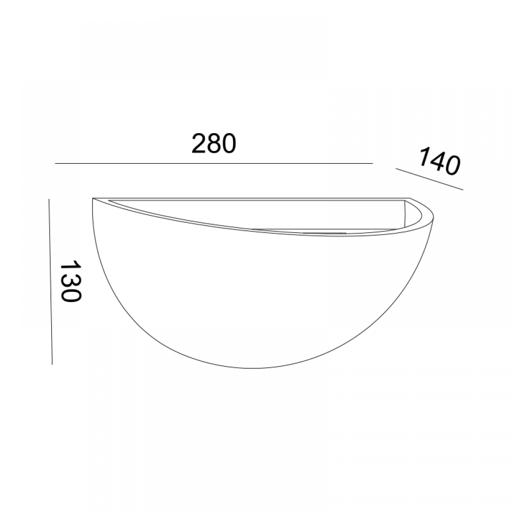 Απλίκα Γύψινη 28cm 1x E27 max 40W HERLO Aca