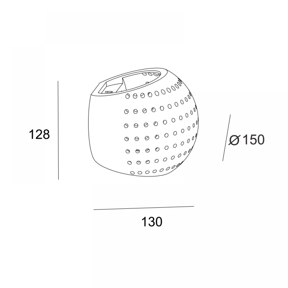 Απλίκα Γύψινη Σφαιρική Διάτρητη 1x G9 max 40W IBON Aca
