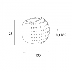 Απλίκα Γύψινη Σφαιρική Διάτρητη 1x G9 max 40W IBON Aca