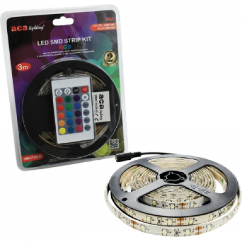 LED Ταινία 6W SMD 230V 100lm Αδιάβροχη IP65 RGB Με Control - 3 Μέτρα Σε Blister ACA