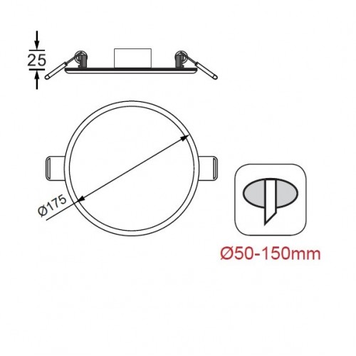 Φωτιστικό Οροφής Slim Panel Λευκό Στρογγυλό Χωνευτό LED SMD Θερμό Λευκό 3000K 15W 120° FLEXI Aca