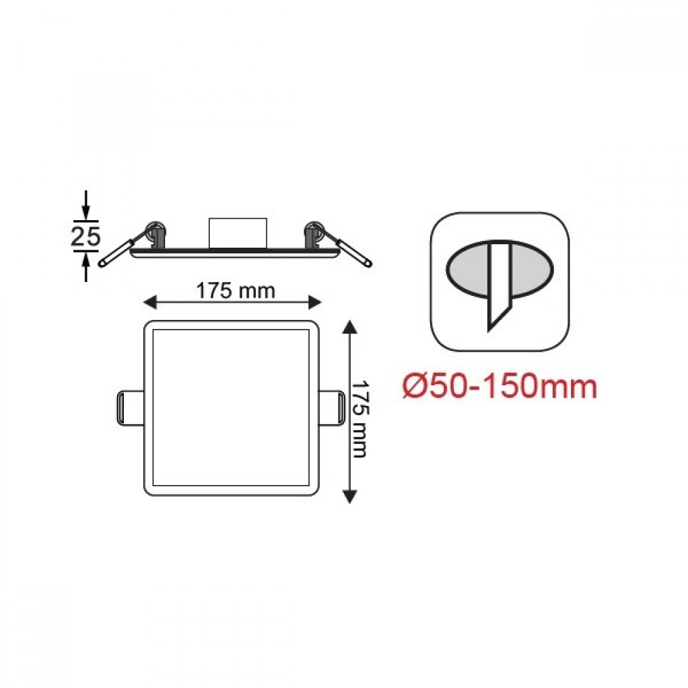 Φωτιστικό Οροφής Slim Panel Λευκό Τετράγωνο Χωνευτό LED SMD 15W 120° FLEXI Aca