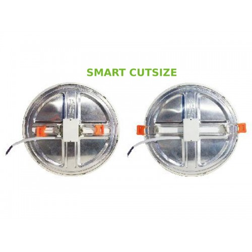 Φωτιστικό Οροφής Slim Panel Λευκό Στρογγυλό Χωνευτό LED SMD Θερμό Λευκό 3000K 9W 120° FLEXI Aca