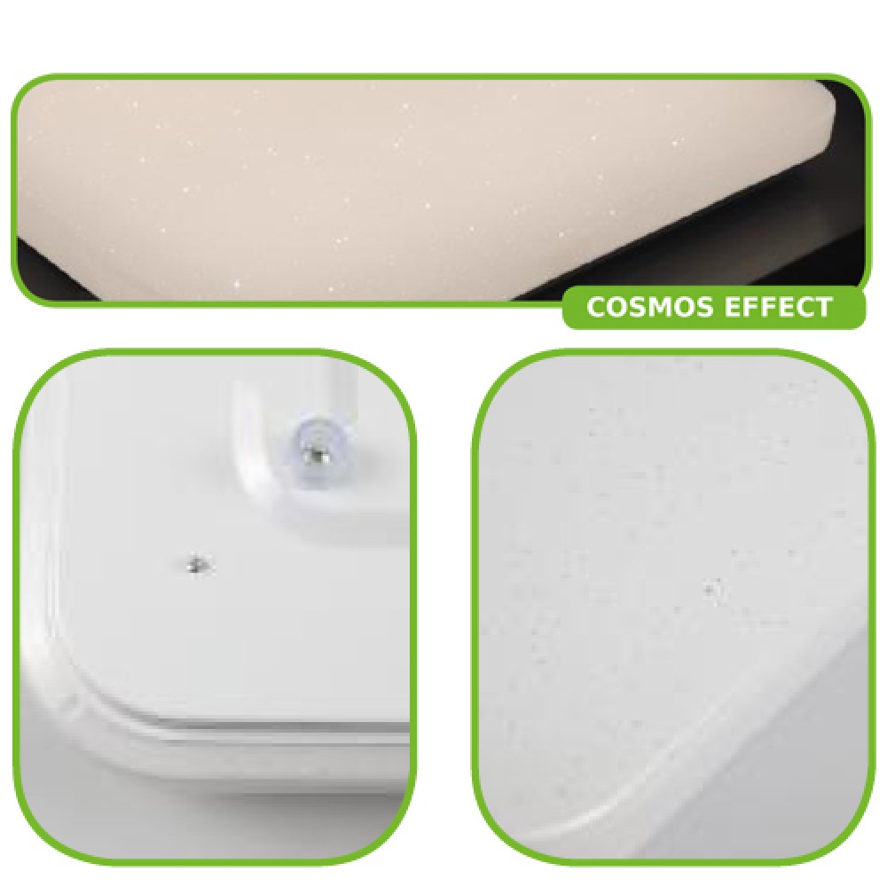 LED Πλαφονιέρα Λευκή Χωρίς Εφέ Αστεριών Τετράγωνη 60W 4300lm 120° IPATIA Aca