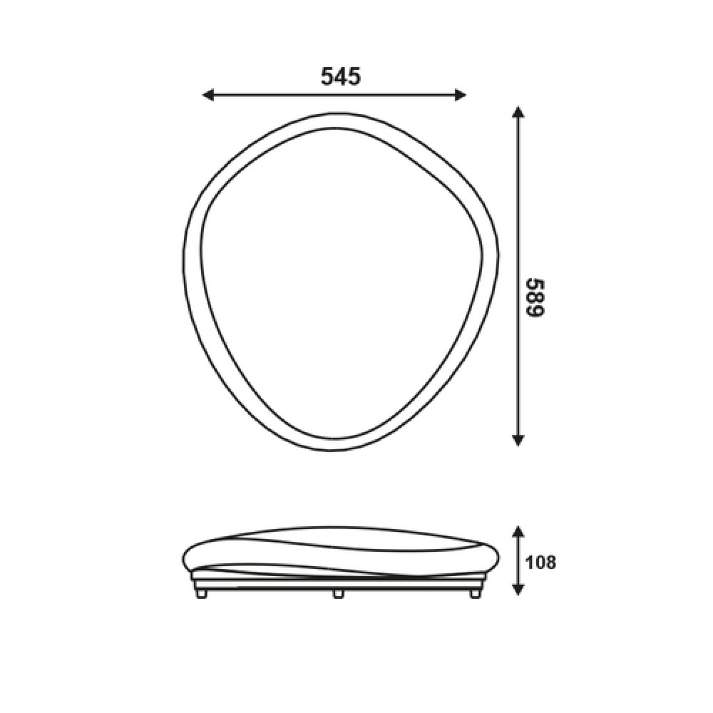 LED Πλαφονιέρα Λευκή Χωρίς Εφέ Αστεριών 60W 4300lm 120° STONE Aca