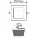 Χωνευτό Slim Panel Νίκελ Ματ Τετράγωνο LED SMD 12W 120° PLATO Aca