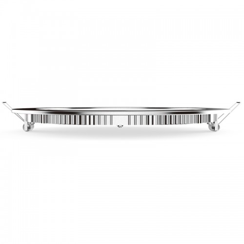 Χωνευτό Slim Panel Νικελ Ματ Στρογγυλό LED SMD PLATO Θερμό Λευκό 3000K 18W 120° Aca