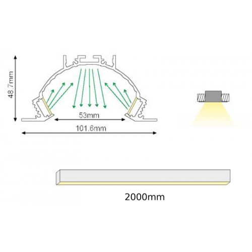 Προφίλ Αλουμινίου Με Ημιδιαφανές Κάλυμμα LUNA P59 ACA