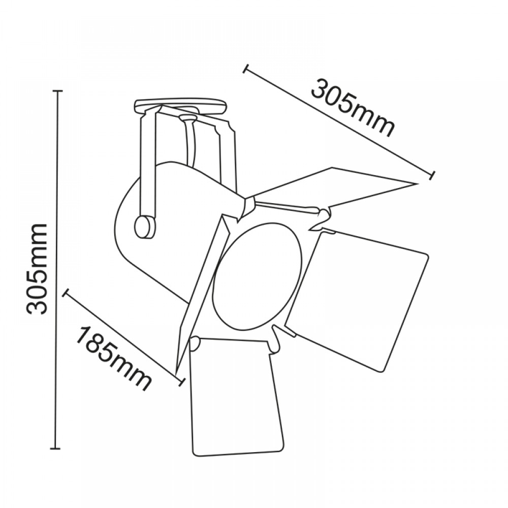 Φωτιστικό Σποτ Ράγας Μονοφασικό 2 Καλωδίων Σε Μαύρο Χρώμα 1x E27 PAR30 max 75W ACA