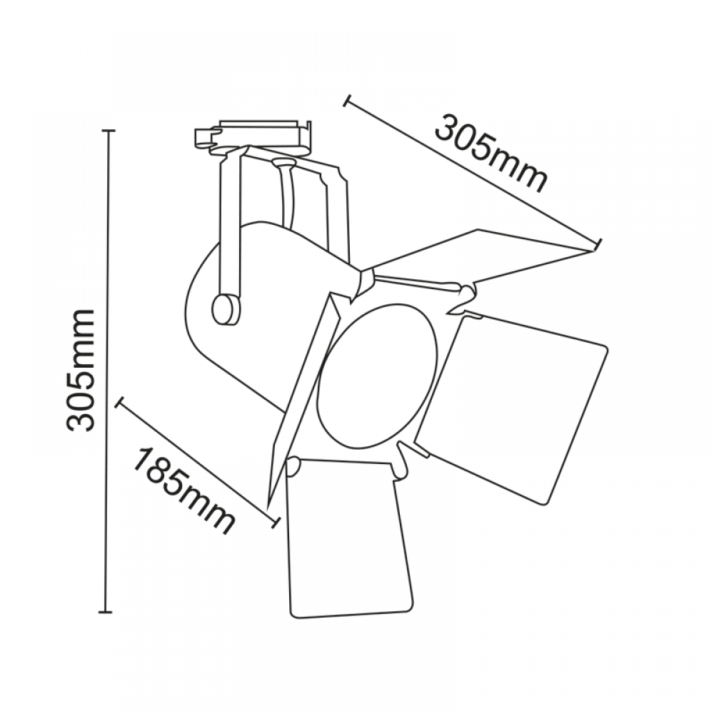Φωτιστικό Σποτ Ράγας Τριφασικό 4 Καλωδίων Σε Μαύρο Χρώμα 1x E27 PAR30 max 75W ACA