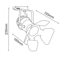 Φωτιστικό Σποτ Ράγας Τριφασικό 4 Καλωδίων Σε Λευκό Χρώμα 1x GU10 max 50W IP44 ACA