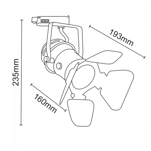 Φωτιστικό Σποτ Ράγας Τριφασικό 4 Καλωδίων Σε Μαύρο Χρώμα 1x GU10 max 50W IP44 ACA