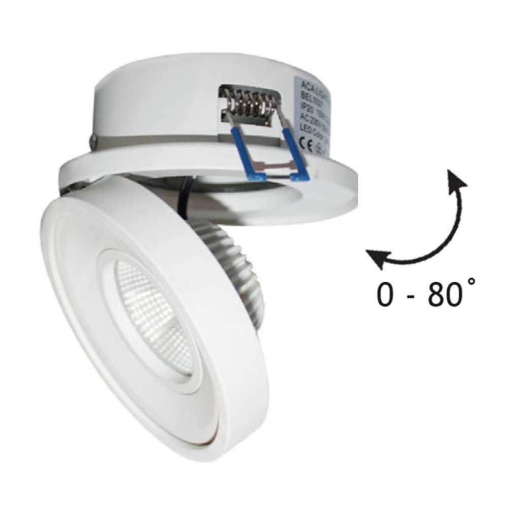 LED Χωνευτό Φωτιστικό Σποτ Κινητό Στρογγυλό 10W 230V 60° IP20 BEL ACA