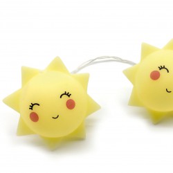 10 Θερμά Λευκά LED Μπαταρίας Με Ήλιους Σιλικόνης Και Με Χρονοδιακόπτη - IP20 135+30cm Διάφανο Καλώδιο 3xAA - ACA