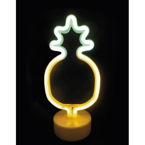 Neon LED Διακοσμητικό Πράσινο-Κίτρινο Ανανάς Μπαταρίας Και USB - 3xAA IP20 ACA