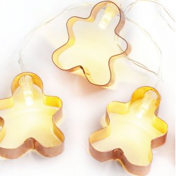 10 Θερμά Λευκά LED Μπαταρίας Με Μπισκότα Μεταλλικά - IP20 135+30cm Διάφανο Καλώδιο 2xAA - ACA