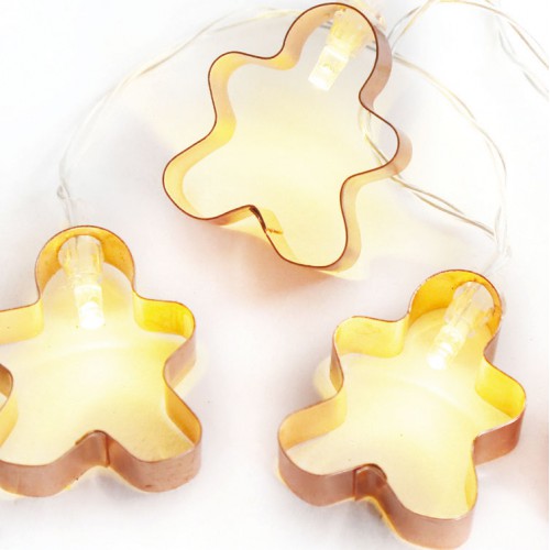 10 Θερμά Λευκά LED Μπαταρίας Με Μπισκότα Μεταλλικά - IP20 135+30cm Διάφανο Καλώδιο 2xAA - ACA