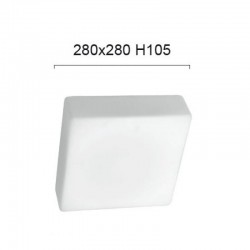 Πλαφονιέρα Τετράγωνη Από Οπάλ Σατινάτο Γυαλί Και Λευκή Μεταλλική Βάση 28x28cm Tito VIOKEF