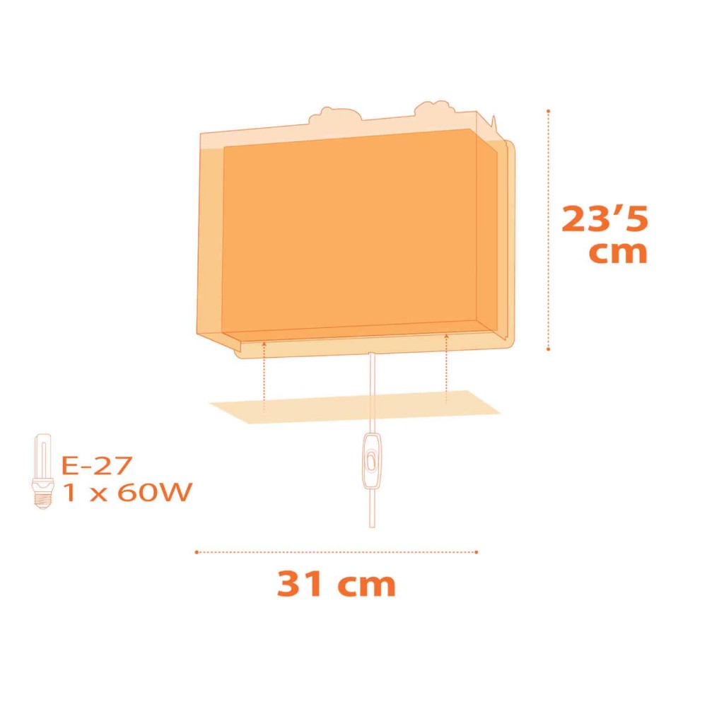 Dinos Απλίκα Τοίχου Διπλού Τοιχώματος 1xE27 Ango