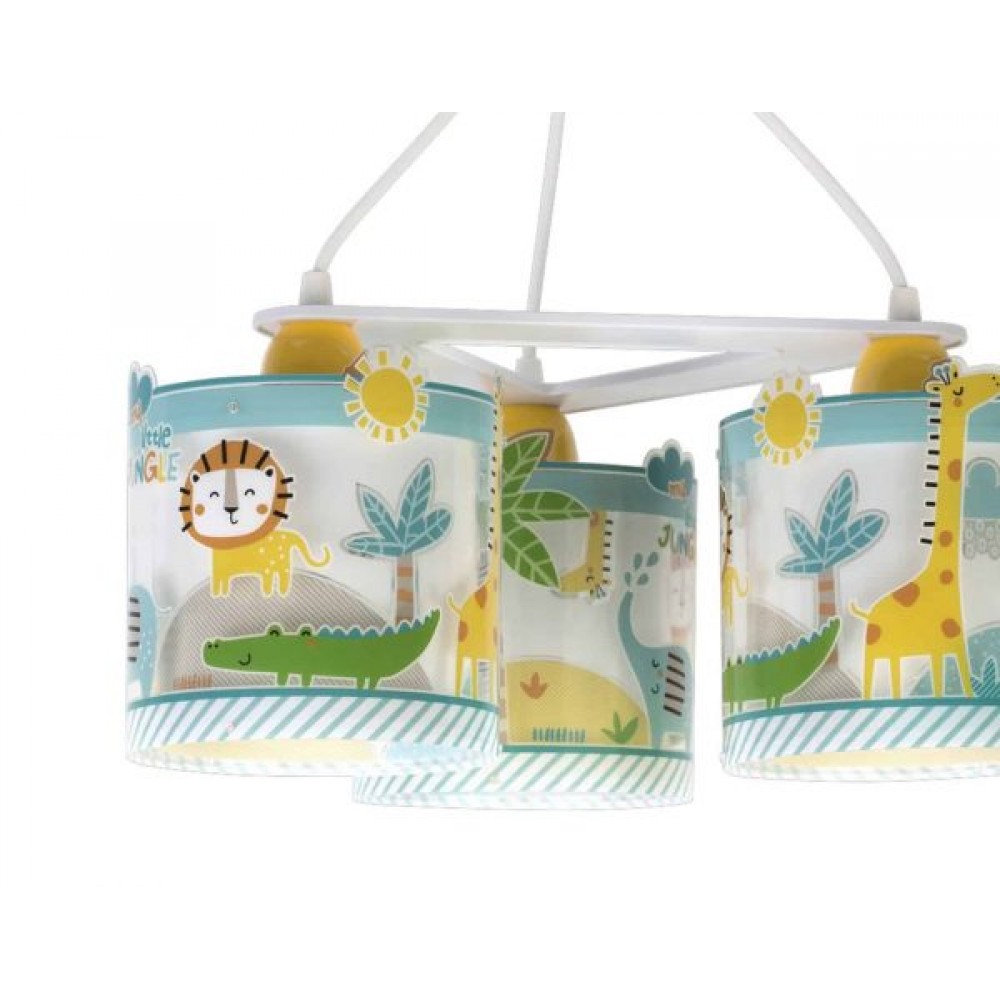 My Little Jungle Κρεμαστό Παιδικό Φωτιστικό Τρίφωτο Οροφής 3xE27 Ango