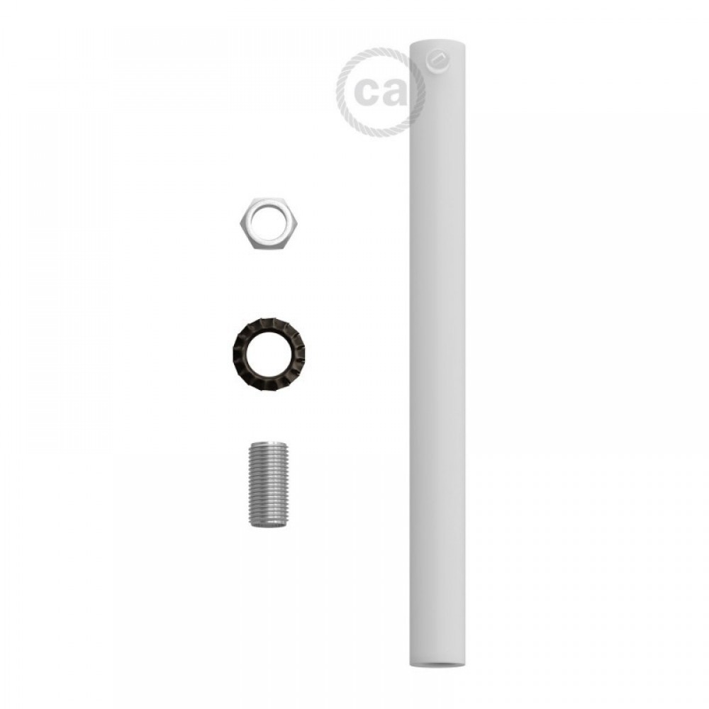 Μεταλλικό Στήριγμα Καλωδίου 15 cm Μαζί Με Μαστό, Παξιμάδι Και Ροδέλα Σε Λευκό Χρώμα Creative Cables