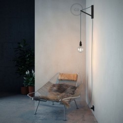 Pinocchio Μαύρη Ξύλινη Βάση Για Τοίχο Ιδανική Για Κρεμαστά Φωτιστικά Creative Cables