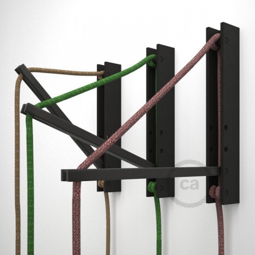 Pinocchio Μαύρη Ξύλινη Βάση Για Τοίχο Ιδανική Για Κρεμαστά Φωτιστικά Creative Cables