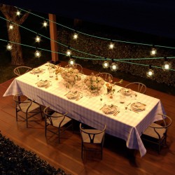 Γιρλάντα Έτοιμη Για Χρήση, 12,5m Υφασμάτινο Καλώδιο Πλακέ Πράσινο Οπάλ CH69 με 10 Ντουί, Γάντζο Και Φις Creative Cables