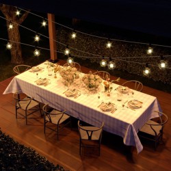 Γιρλάντα Έτοιμη Για Χρήση, 12,5m Υφασμάτινο Καλώδιο Πλακέ Γκρι CM03 με 10 Ντουί, Γάντζο Και Φις Creative Cables