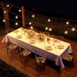 Γιρλάντα Έτοιμη Για Χρήση, 12,5m Υφασμάτινο Καλώδιο Πλακέ Πορτοκαλί Φωσφοριζέ CF15 Με 10 Ντουί, Γάντζο Και Φις Creative Cables