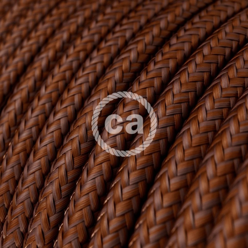 Στρόγγυλο Υφασμάτινο Καλώδιο - RM36 Καφέ Σκουριά Creative Cables