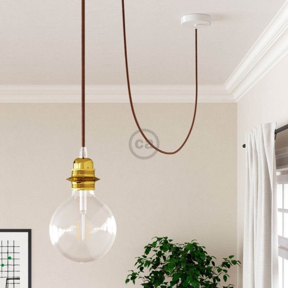 Στρόγγυλο Υφασμάτινο Καλώδιο - RM36 Καφέ Σκουριά Creative Cables