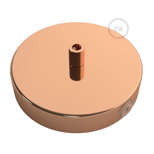 Ροζέτα Πλακέ Μεταλλική Με 1 Τρύπα Στο Κέντρο Και 2 Τρύπες Στο Πλάι, Με Βίδες, Στήριξη, Και Πλακέ χάλκινο Στήριγμα Καλωδίου - Χάλκινη Creative Cables