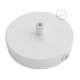 Ροζέτα Πλακέ Μεταλλική Με 1 Τρύπα Στο Κέντρο Και 2 Τρύπες Στο Πλάι, Με Βίδες, Στήριξη, Και Πλακέ Στήριγμα Καλωδίου - Λευκή Creative Cables