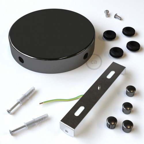 Κουτί Διακλάδωσης Ανθρακί Μεταλλικό Με 4 Τρύπες Στο Πλάι, Με Εξαρτήματα Creative Cables