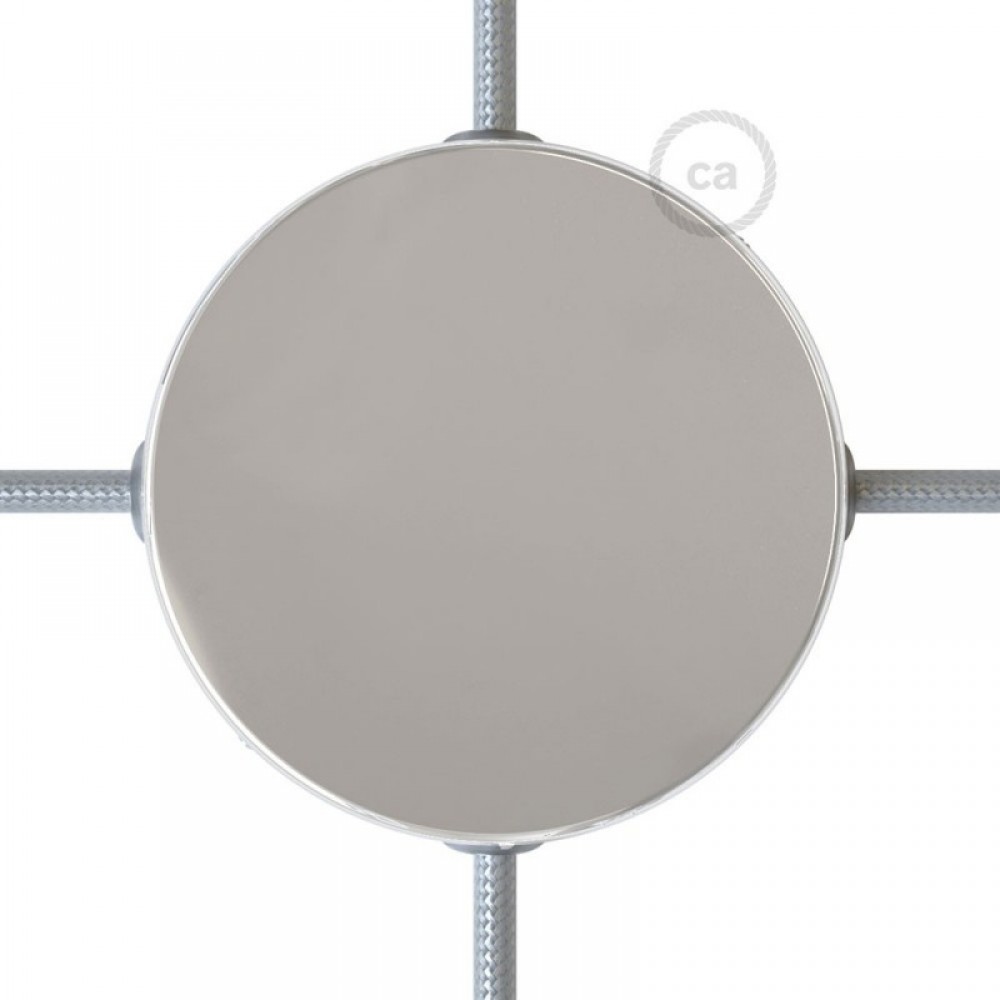 Κουτί Διακλάδωσης Χρωμίου Μεταλλικό Με 4 Τρύπες Στο Πλάι, Με Εξαρτήματα Creative Cables